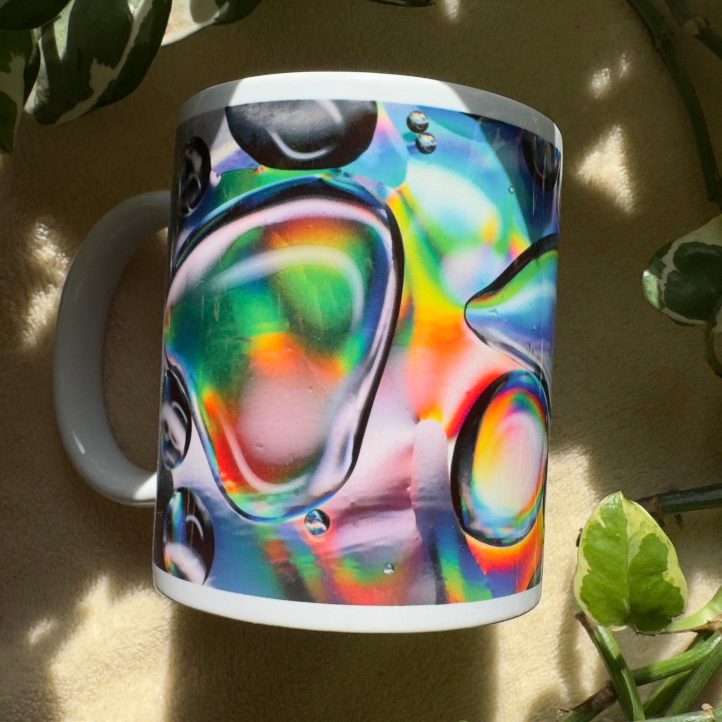 Fototasse Öltropfen