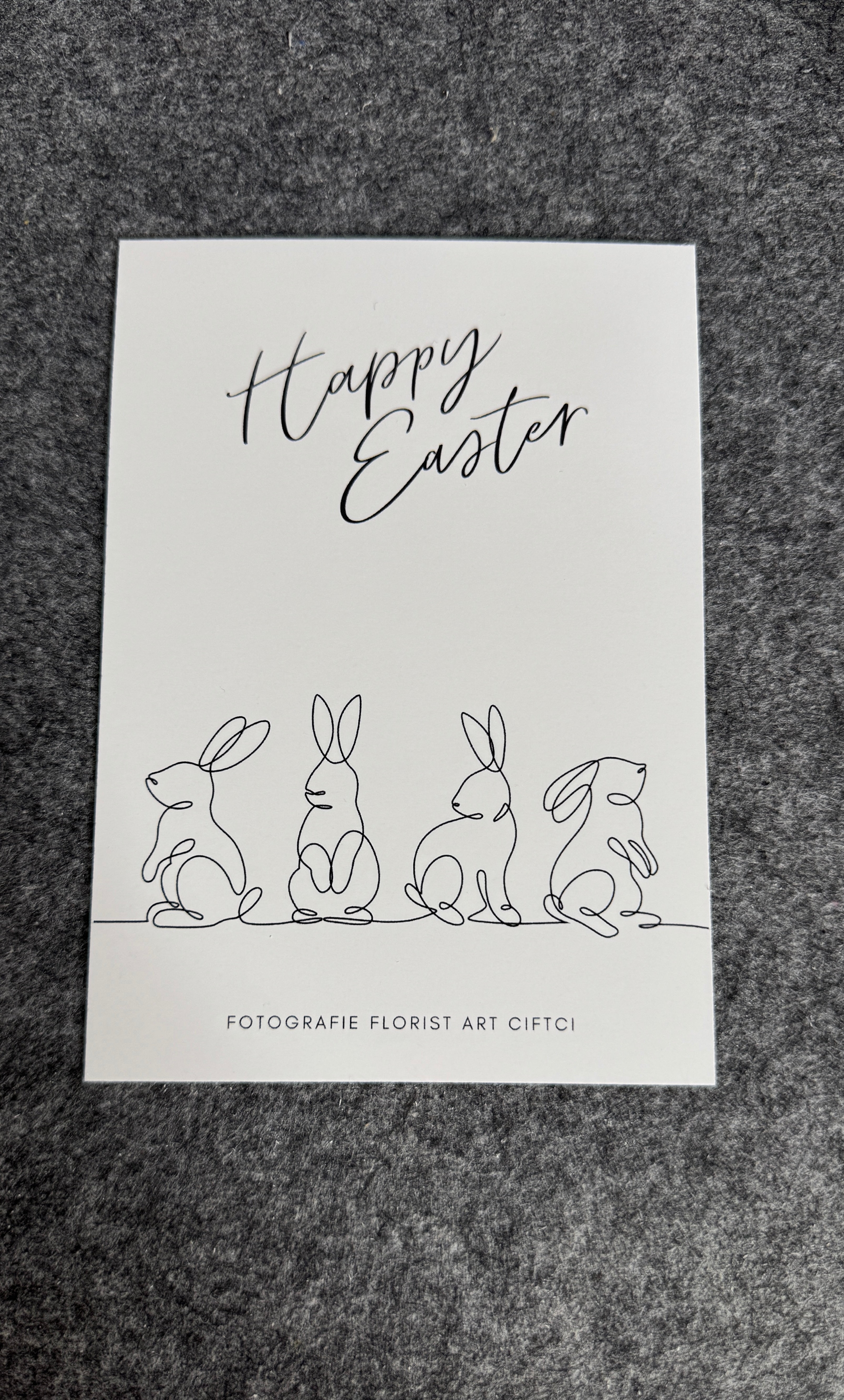 Postkarte Happy Easter Line Art
