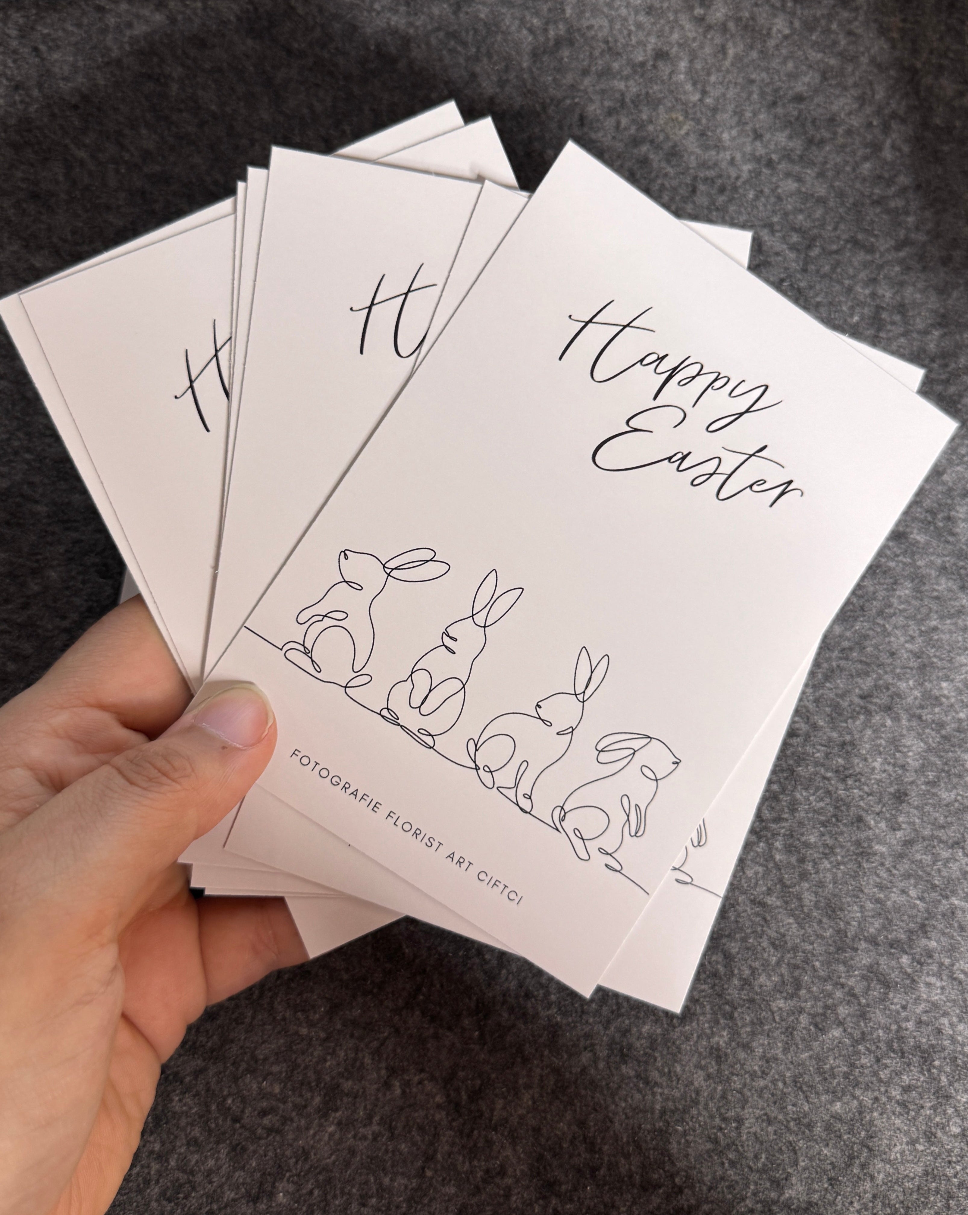 Postkarte Happy Easter Line Art